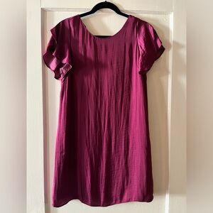 Magenta flutter sleeve mini dress NWT
